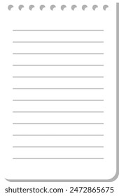 Grid paper. Abstract striped background with color horizontal lines. Geometric pattern for school, wallpaper, textures, notebook. Lined paper blank isolated on white background.