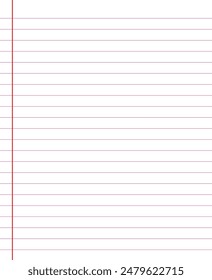 Grid paper. Abstract striped background with color horizontal lines. Geometric pattern for school, wallpaper, textures, notebook. Lined paper blank isolated on transparent background.