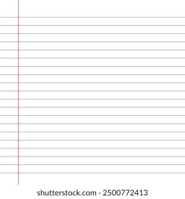 Grid paper. Abstract striped background with color horizontal lines. Geometric pattern for school, wallpaper, textures, notebook. Lined paper blank isolated on transparent background.