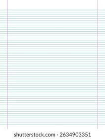 Grid paper. Abstract striped background with color horizontal lines. Geometric pattern for school, wallpaper, textures, notebook. Lined paper blank isolated on transparent background.