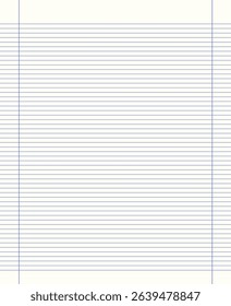 Grid paper. Abstract striped background with color horizontal lines. Geometric pattern for school, wallpaper, textures, notebook. Lined paper blank isolated on transparent background.