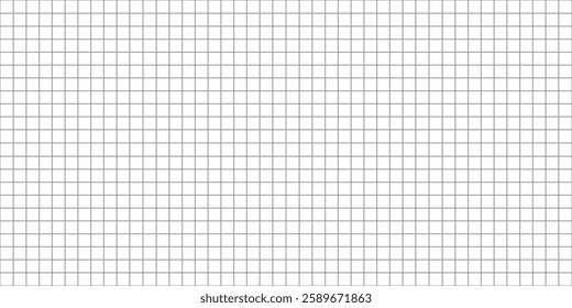 Grid paper background with square pattern, seamless graph paper, white and gray grid vector illustration