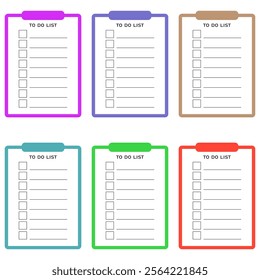 Grid paper with to do list. Checklist vector illustration in flat style. Set of template planners for schedule, agenda, cards, checklists, notebooks and other stationery.