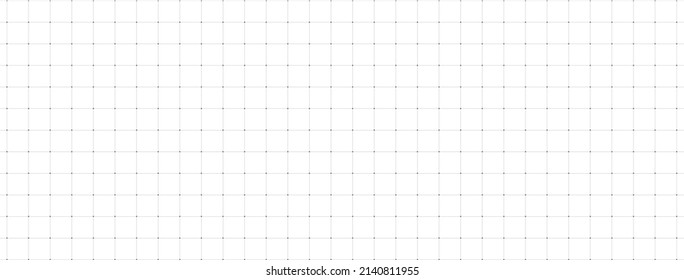 Grid paper with dots. Square graph background. Architect project texture. School math sheet. Notebook pattern. Checkered backdrop of map. Geometric banner. Technical blank. Vector illustration.