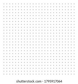 Grid paper. Dotted grid on white background. Abstract dotted transparent illustration with dots. White geometric seamless pattern for school, copybooks, notebooks, diary, notes, banners, print, books.