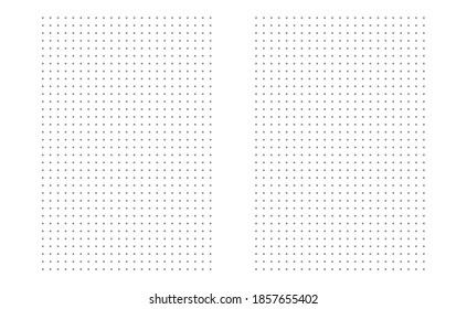 Grid paper. Dotted grid on white background. Abstract dotted transparent illustration with dots. White geometric pattern for school, copybooks, notebooks, diary, notes, banners, print, books.