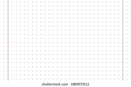 Grid paper. Dotted grid on white background. Abstract dotted transparent illustration with dots. White geometric pattern for school, copybooks, notebooks, diary, notes, banners, print, books.