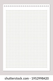 Papel de cuadrícula. Cuadrícula con puntos sobre fondo blanco. Resumen de ilustraciones transparentes con puntos. Patrón geométrico blanco para la escuela, cuadernos, diarios, notas, banners, impresos, libros.