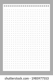Papel de cuadrícula. Cuadrícula con puntos sobre fondo blanco. Resumen de ilustraciones transparentes con puntos. Patrón geométrico blanco para la escuela, cuadernos, diarios, notas, banners, impresos, libros.