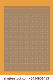 Grid paper. Dotted grid on white background. Abstract dotted transparent illustration with dots. White geometric pattern for school, copybooks, notebooks, diary, notes, banners, print, books.