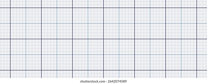 Grid paper with fine blue square lines on white background. Graph sheet texture for math or technical use. Ideal for drafts, sketches, or school projects. Vector pattern  bg.