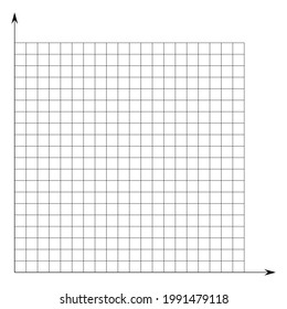 Grid paper. Mathematical graph. Cartesian coordinate system with x-axis, y-axis. Squared background with color lines. Geometric pattern for school, education. Lined blank on transparent background.