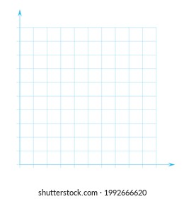 Grid paper. Mathematical graph. Cartesian coordinate system with x-axis, y-axis. Squared background with color lines. Geometric pattern for school, education. Lined blank on transparent background.