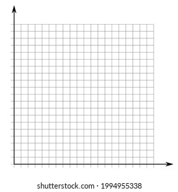 Grid paper. Mathematical graph. Cartesian coordinate system with x-axis, y-axis. Squared background with color lines. Geometric pattern for school, education. Lined blank on transparent background.