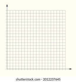 Grid paper. Mathematical graph. Cartesian coordinate system with x-axis, y-axis. Squared background with color lines. Geometric pattern for school, education. Lined blank on transparent background.