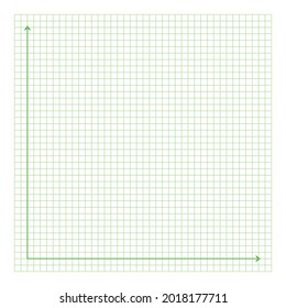 Grid paper. Mathematical graph. Cartesian coordinate system with x-axis, y-axis. Squared background with color lines. Geometric pattern for school, education. Lined blank on transparent background.