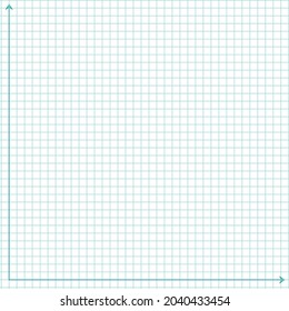 Grid paper. Mathematical graph. Cartesian coordinate system with x-axis, y-axis. Squared background with color lines. Geometric pattern for school, education. Lined blank on transparent background.