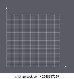 Grid paper. Mathematical graph. Cartesian coordinate system with x-axis, y-axis. Squared background with color lines. Geometric pattern for school, education. Lined blank on transparent background.