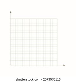 Grid paper. Mathematical graph. Cartesian coordinate system with x-axis, y-axis. Squared background with color lines. Geometric pattern for school, education. Lined blank on transparent background.