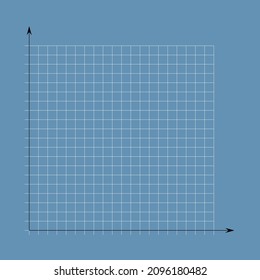 Grid paper. Mathematical graph. Cartesian coordinate system with x-axis, y-axis. Squared background with color lines. Geometric pattern for school, education. Lined blank on transparent background.