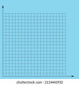 Grid paper. Mathematical graph. Cartesian coordinate system with x-axis, y-axis. Squared background with color lines. Geometric pattern for school, education. Lined blank on transparent background.