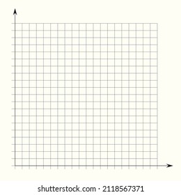 Grid paper. Mathematical graph. Cartesian coordinate system with x-axis, y-axis. Squared background with color lines. Geometric pattern for school, education. Lined blank on transparent background.