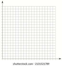 Grid paper. Mathematical graph. Cartesian coordinate system with x-axis, y-axis. Squared background with color lines. Geometric pattern for school, education. Lined blank on transparent background.