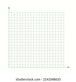 Grid paper. Mathematical graph. Cartesian coordinate system with x-axis, y-axis. Squared background with color lines. Geometric pattern for school, education. Lined blank on transparent background.