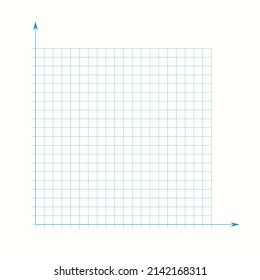 Grid paper. Mathematical graph. Cartesian coordinate system with x-axis, y-axis. Squared background with color lines. Geometric pattern for school, education. Lined blank on transparent background.