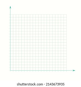 Grid paper. Mathematical graph. Cartesian coordinate system with x-axis, y-axis. Squared background with color lines. Geometric pattern for school, education. Lined blank on transparent background.