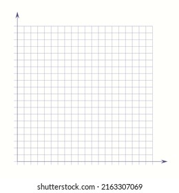 Grid paper. Mathematical graph. Cartesian coordinate system with x-axis, y-axis. Squared background with color lines. Geometric pattern for school, education. Lined blank on transparent background.