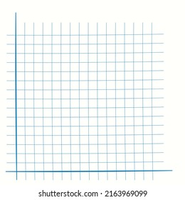 Grid paper. Mathematical graph. Cartesian coordinate system with x-axis, y-axis. Squared background with color lines. Geometric pattern for school, education. Lined blank on transparent background.