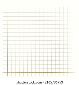 Grid paper. Mathematical graph. Cartesian coordinate system with x-axis, y-axis. Squared background with color lines. Geometric pattern for school, education. Lined blank on transparent background.
