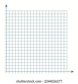 Grid paper. Mathematical graph. Cartesian coordinate system with x-axis, y-axis. Squared background with color lines. Geometric pattern for school, education. Lined blank on transparent background.