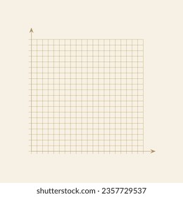 Grid paper. Mathematical graph. Cartesian coordinate system with x-axis, y-axis. Squared background with color lines. Geometric pattern for school, education. Lined blank on transparent background.
