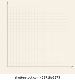 Grid paper. Mathematical graph. Cartesian coordinate system with x-axis, y-axis. Squared background with color lines. Geometric pattern for school, education. Lined blank on transparent background.