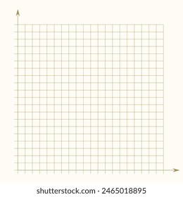 Grid paper. Mathematical graph. Cartesian coordinate system with x-axis, y-axis. Squared background with color lines. Geometric pattern for school, education. Lined blank on transparent background.