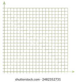 Grid paper. Mathematical graph. Cartesian coordinate system with x-axis, y-axis. Squared background with color lines. Geometric pattern for school, education. Lined blank on transparent background.