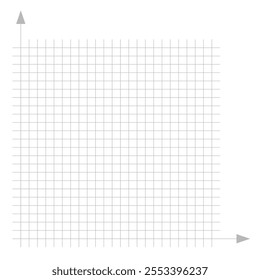 Grid paper. Mathematical graph. Cartesian coordinate system with x-axis, y-axis. Squared background with color lines. Geometric pattern for school, education. Lined blank on transparent background.