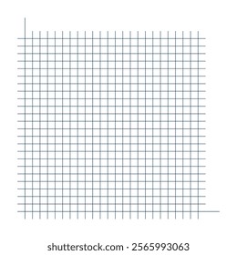 Grid paper. Mathematical graph. Cartesian coordinate system with x-axis, y-axis. Squared background with color lines. Geometric pattern for school, education. Lined blank on transparent background.