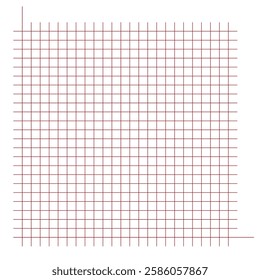 Grid paper. Mathematical graph. Cartesian coordinate system with x-axis, y-axis. Squared background with color lines. Geometric pattern for school, education. Lined blank on transparent background.