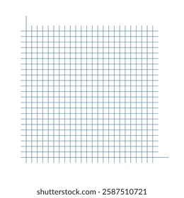 Grid paper. Mathematical graph. Cartesian coordinate system with x-axis, y-axis. Squared background with color lines. Geometric pattern for school, education. Lined blank on transparent background.