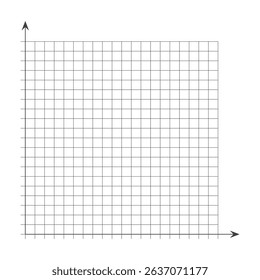 Grid paper. Mathematical graph. Cartesian coordinate system with x-axis, y-axis. Squared background with color lines. Geometric pattern for school, education. Lined blank on transparent background.