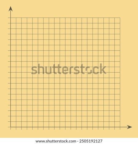 Grid paper. Mathematical graph. Cartesian coordinate system with x-axis, y-axis. Squared background with color lines. Geometric pattern for school, education. Lined blank on transparent background.