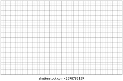 Grid paper. Notebook squared sheet blank. Typography mockup for making notebooks production for school. Mathematics minimal pattern. Education backdrop. Black mesh graph texture on a white background.