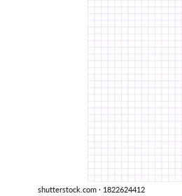 Papel de cuadrícula sobre fondo blanco.  Vector. Patrón en las celdas.Diseño de cuadrícula para el preescolar planificador, colegio doméstico Ilustración para portátil, planificador diario, cuaderno de copias, bloc de notas, planificador digital.
