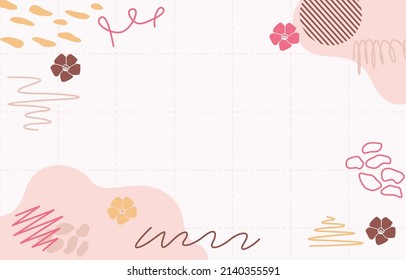 Grid Paper Pastel Doodle Abstract Background Vector Design