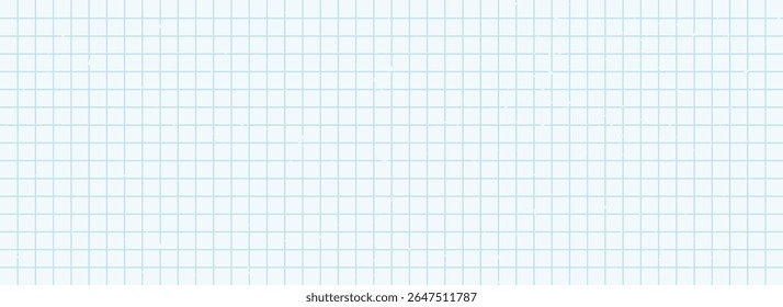 Grid paper pattern. Notebook sheet background. Blue line small lattice school graph paper. Vector math page. White memo notepad millimeter square texture. School education bg. Geometric cage journal
