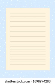 Papel de cuadrícula. Planner imprimible con líneas horizontales de color. Imprimir nota de papel sobre el fondo de color. A4 Concepto de gestión del tiempo. Patrón para la escuela, cuadernos, diarios, notas, libros.