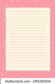 Grid paper. Printable planner with color horizontal lines. Printing paper note on color background. Optimal A4 size. Time management concept. Pattern for school, copybook, notebook, diary, notes, book